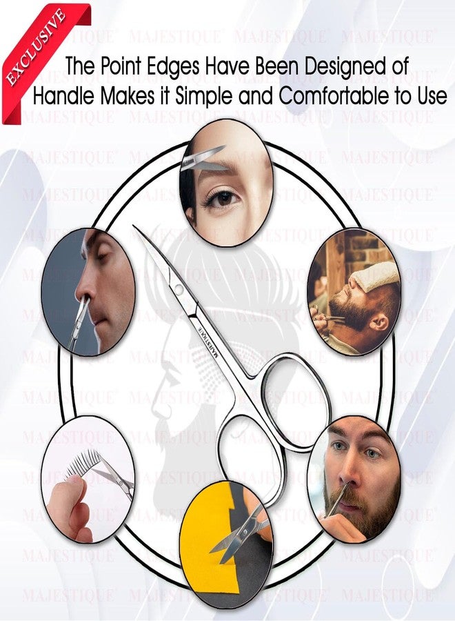 MAJESTIQUE Nail Scissors For Fingernails, Shaving, Moustache, Beard, Eyebrow And Toenails - Sharp Cuticle Scissors Professional Trimming- 100% Stainless Steel Manicure Small Scissor For Men And Women - Image 5